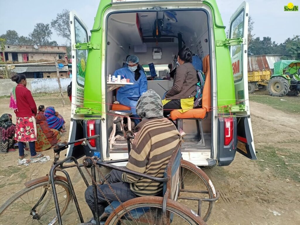 Overcoming the challenges in mobility & accessibility of healthcare: Smile on Wheels in a remote village of Siddharthnagar, UP