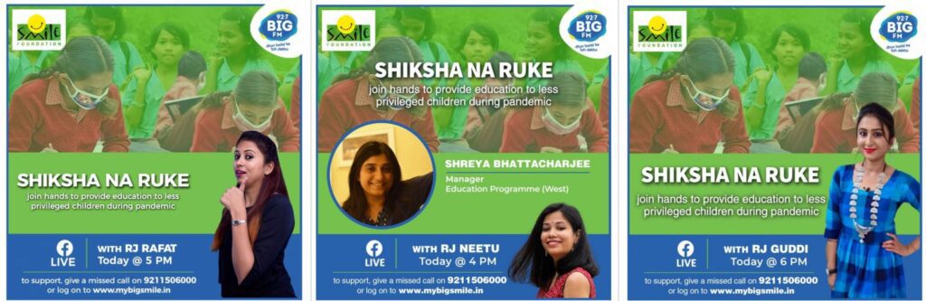 Big FM RJs have been engaging with the Shiksha Na Ruke campaign on their shows.