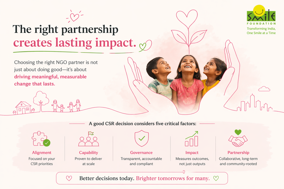 How to Choose NGO for CSR in India: 2026 Guide - Smile Foundation