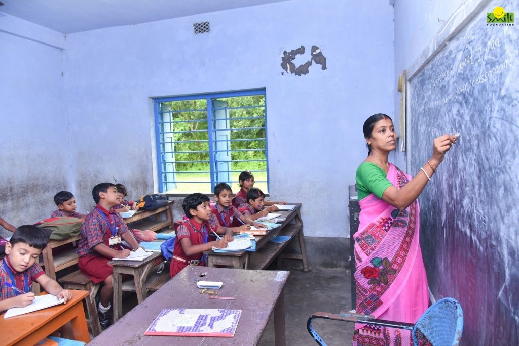 Teacher instructing students in classroom