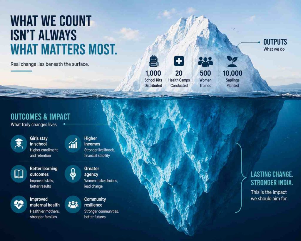 Outputs vs Outcomes vs Impact: A Simple Guide for CSR Leaders