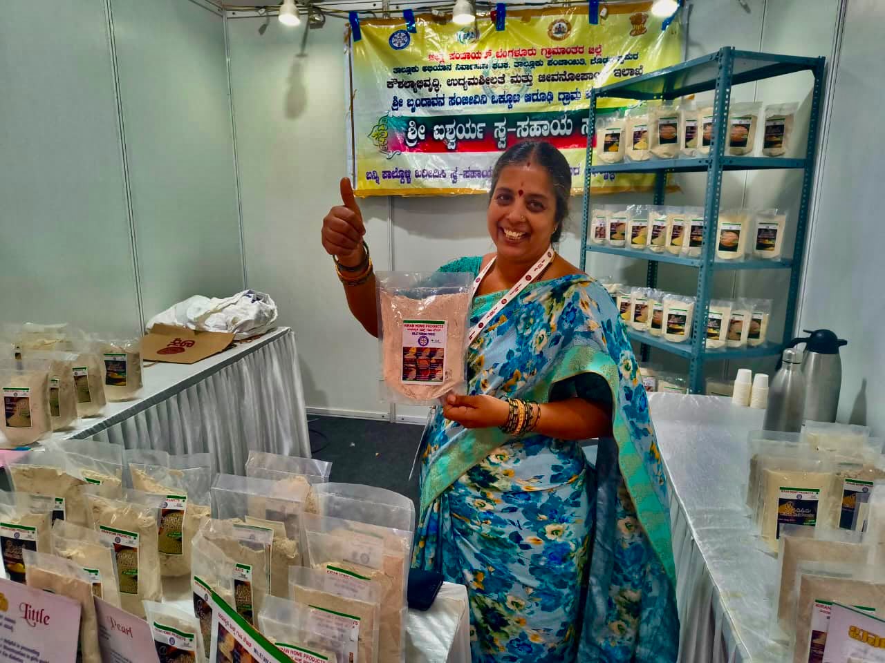 Women entrepreneurs showcasing their enterprises at the SARAS Mela, Bengaluru, organised by NRLM
