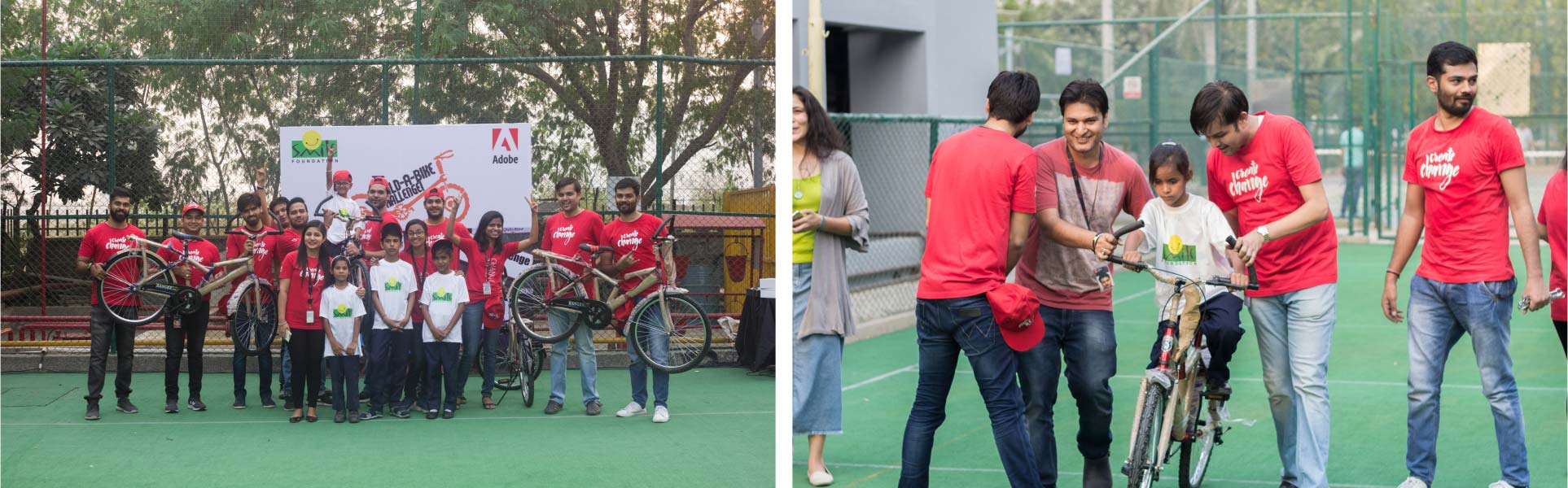 Adobe employees build bikes with Mission Education center students