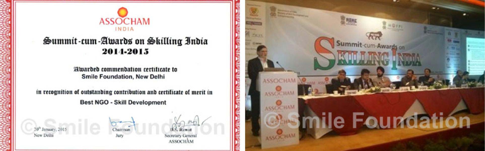 Smile Foundation recognized as Best NGO (Skill Development) by ASSOCHAM