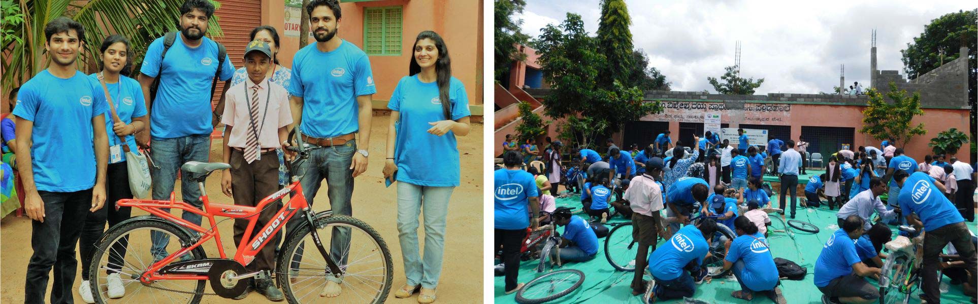 Intel employees build bicycles to bring school closer to Smile kids