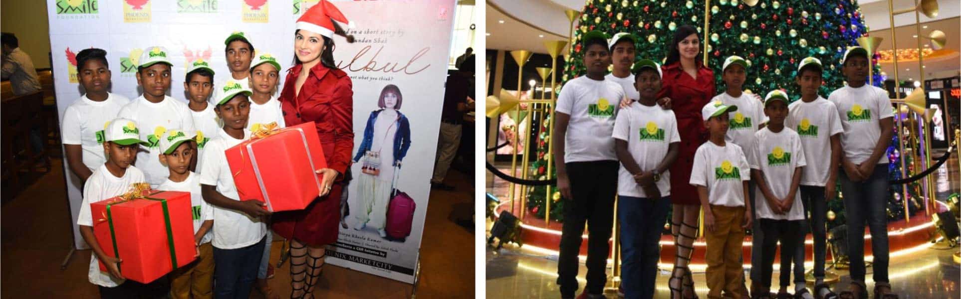 Divya Khosla Kumar turns Santa for Smile Foundation kids