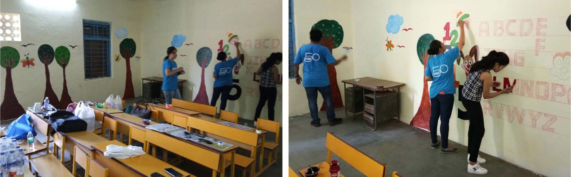 Intel employees paint classrooms for children of Mission Education centre