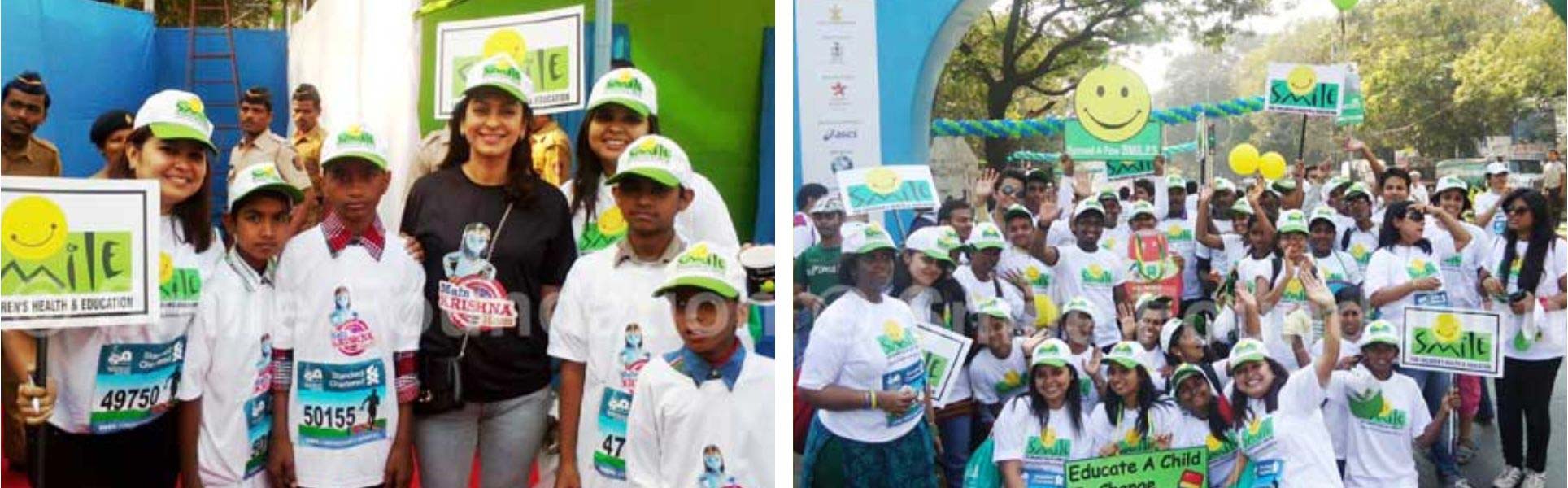 Juhi supports Smile children at Standard Chartered Mumbai Marathon