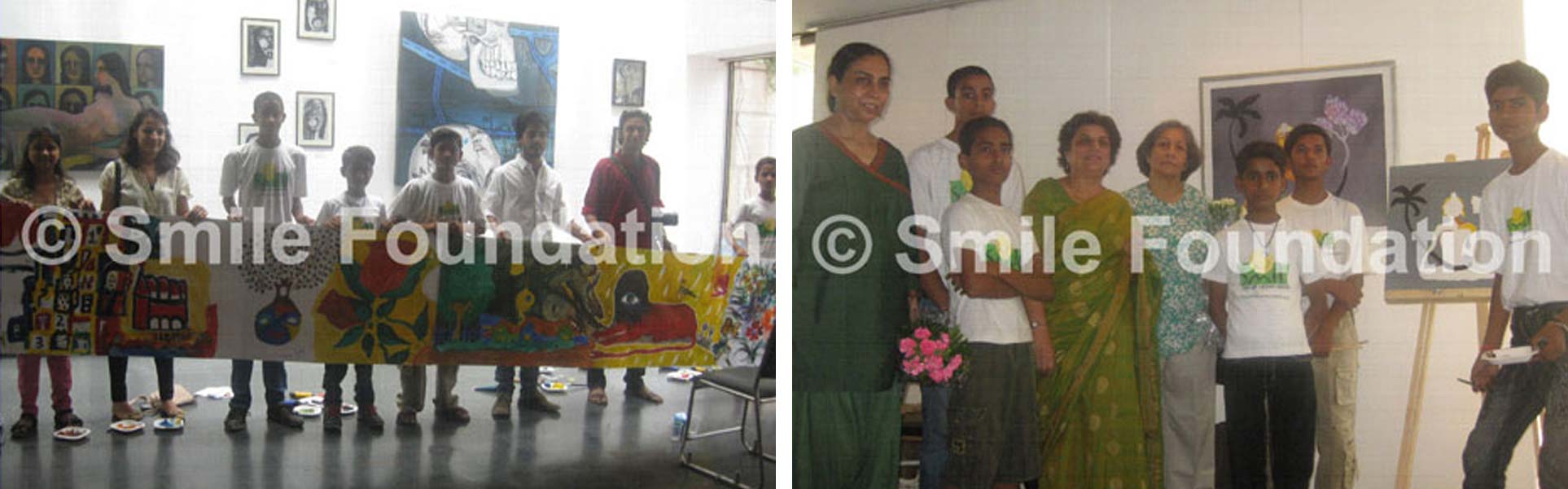 Minister for Health and Family Welfare, Women and Child Development, Dr. Kiran Walia, enjoys a painting session with Smile kids