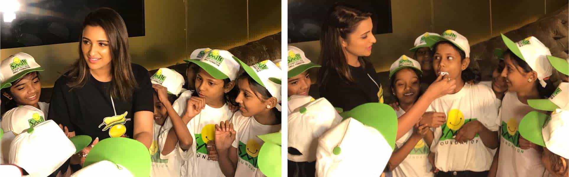 Children from Mission Education centre watch movie with Parineeti Chopra