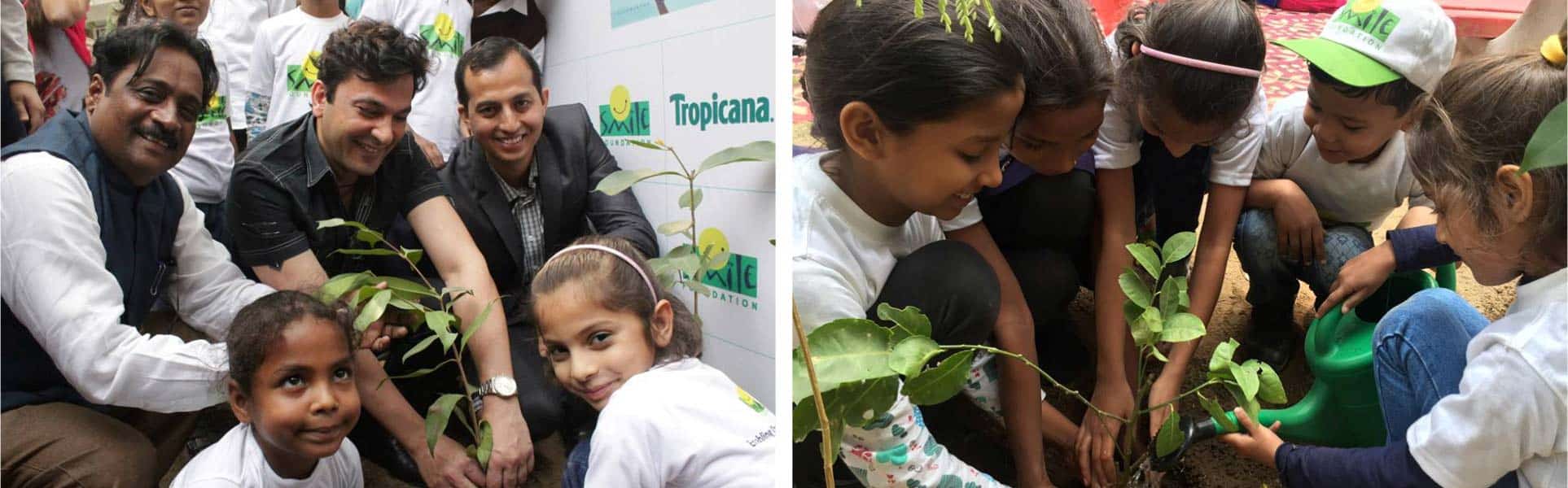 Smile Foundation participates in Tropicana Gift a Tree initiative with Vikas Khanna