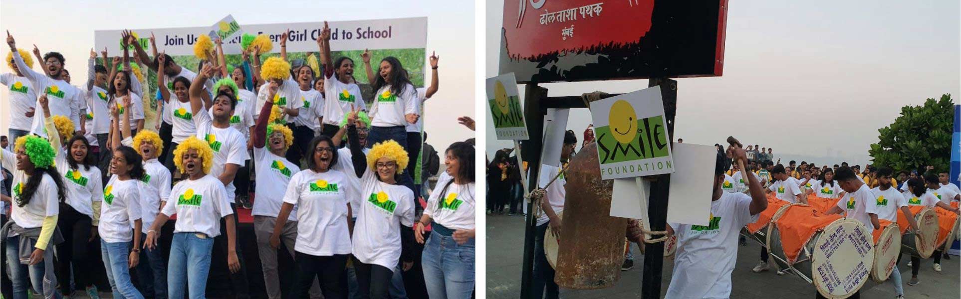 Corporate and Youth run for child education at Tata Mumbai Marathon 2020