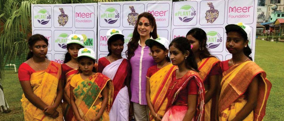 Team Kolkata Knight Riders plant trees with Smile Foundation