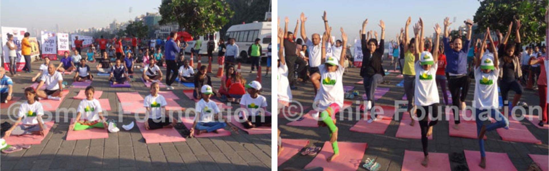 Smile children participate in Yoga by the bay