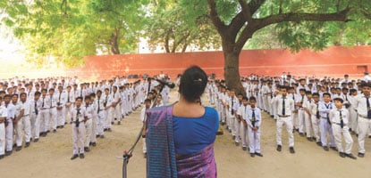 Value education session for school children in North Delhi