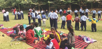 Children from Mission Education centre in Noida go out on an excursion