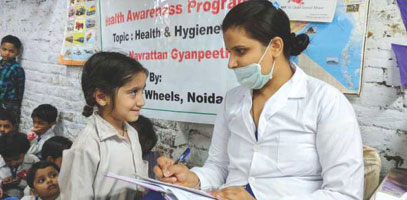 School Health Camp for children in outskirts of NOIDA