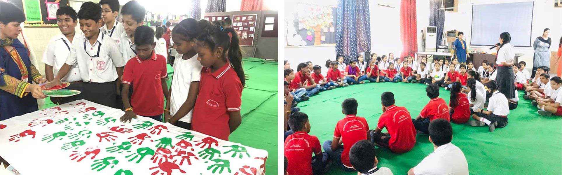 Under-privileged children celebrate Friendship Day with privileged children