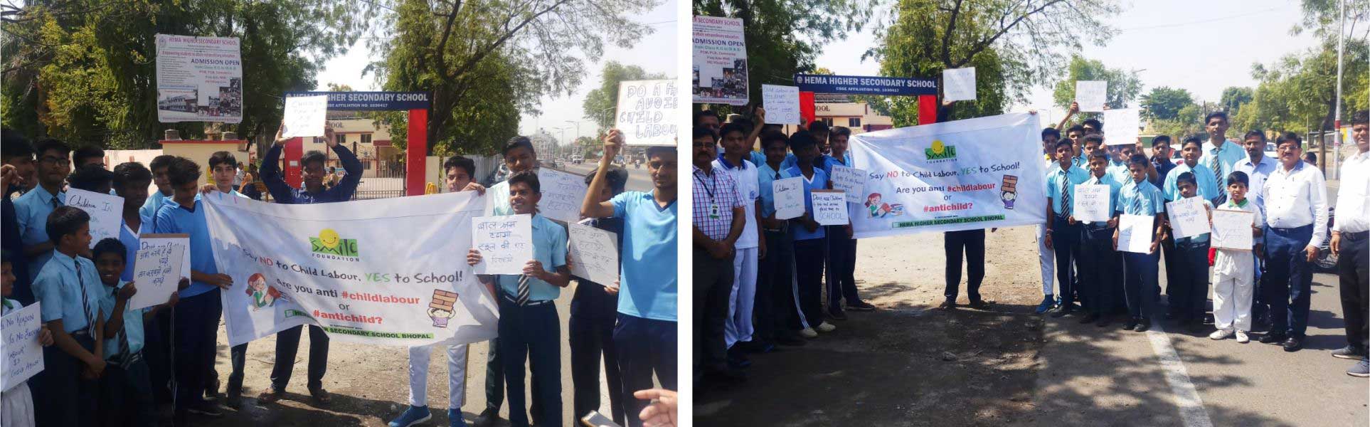 Smile Foundation takes to streets in Bhopal to raise noise against Child Labor