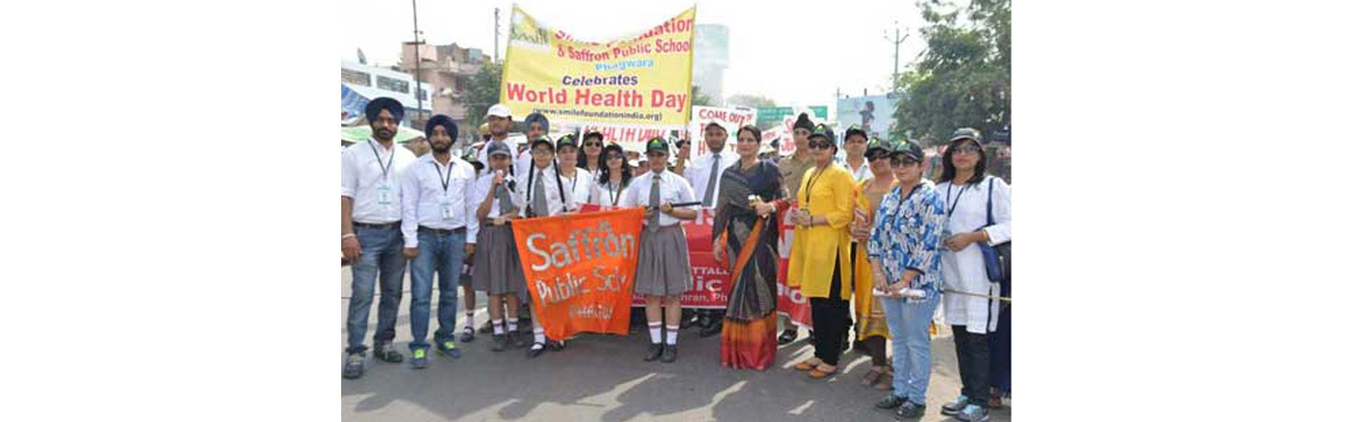 Students of Saffron School take out a Rally on the occasion of World Health Day