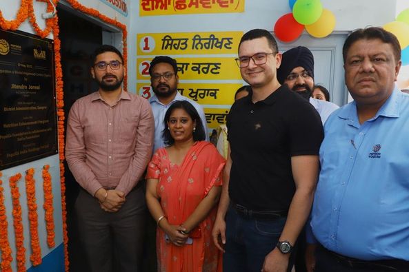 Mr. Varjeet Walia IAS, Additional Deputy Commissioner (development) Sangrur inaugurated the Model Anganwadi centre in Channo in Sangrur, Punjabin the presence of Mr. Kareem Mohamed, Lead for MENA and South Asia, PepsiCo Foundation.